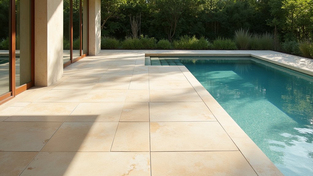 23 Timeless Pool Deck Travertine Ideas for a Luxe Finish minimalist serenity with elegance