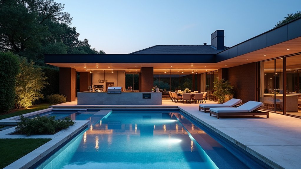 23 Bold Pool Deck With Outdoor Kitchen Ideas for the Ultimate Entertaining Space modern elegance meets comfort