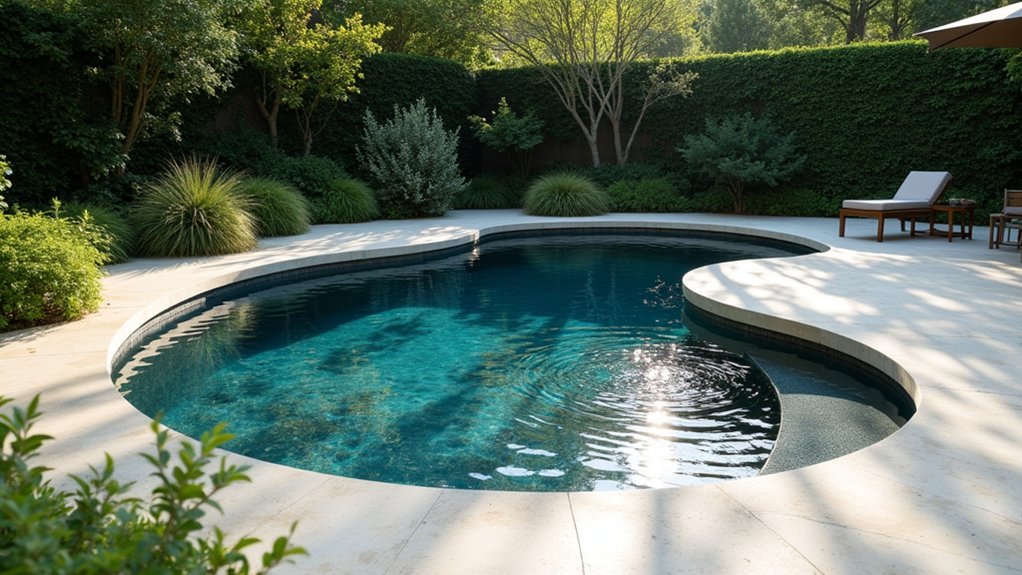 20 Round Pool Design Ideas for a Soft, Inviting Look modern elegant pool retreat