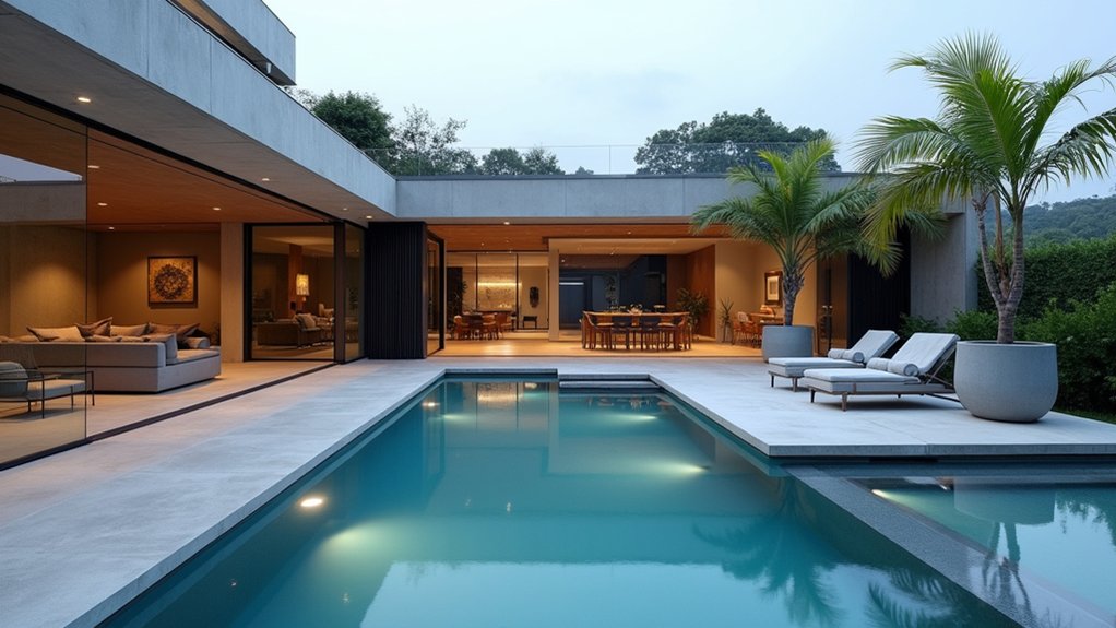 21 Practical Pool Deck Ideas Inground Concrete Designs That Last modern minimalist design elegance