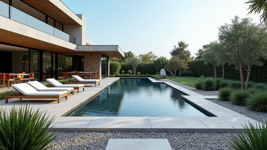 23 Creative Pool Landscaping Inspiration Ideas to Spark Your Vision modern minimalist pool design