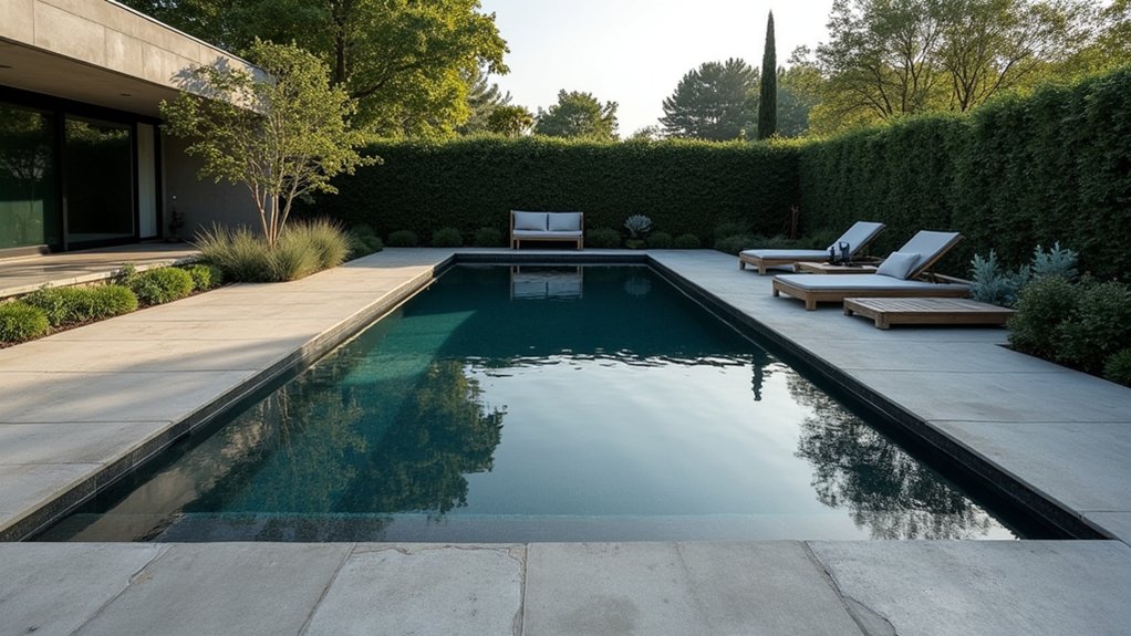 18 Minimalist Pool Design Ideas for a Sleek Backyard Look monochromatic serene pool design