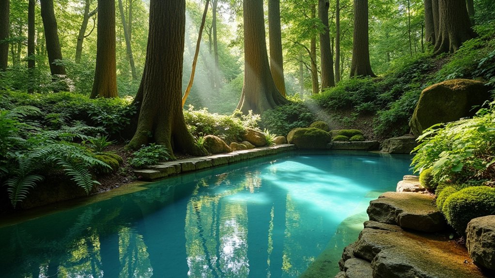 mossy rocks tranquil oasis