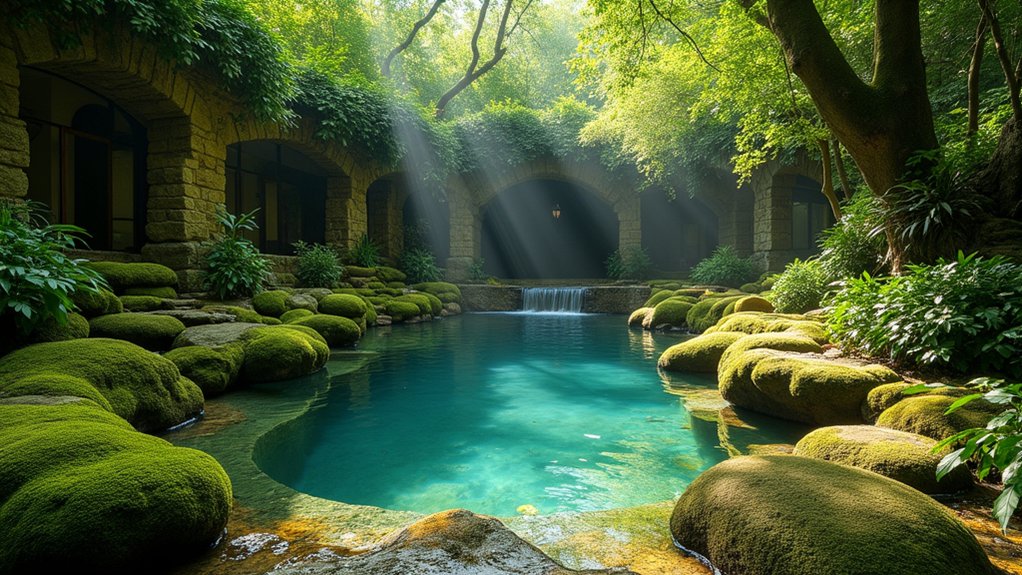 23 Natural Pool Landscaping With Rocks for Earthy, Organic Style mossy stones create tranquility