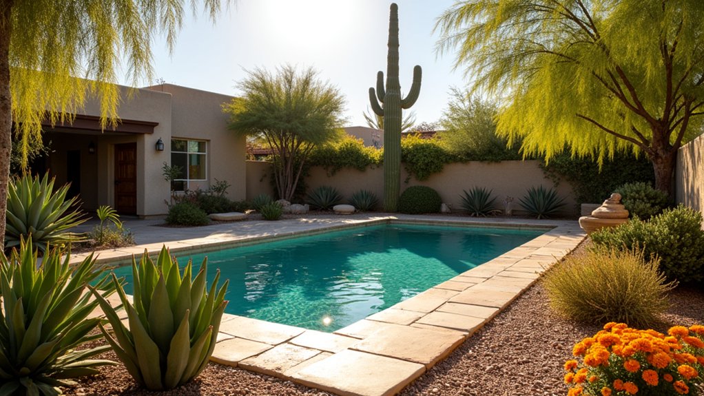 15 Drought-Smart Arizona Pool Landscaping Ideas That Still Shine native desert plants thrive
