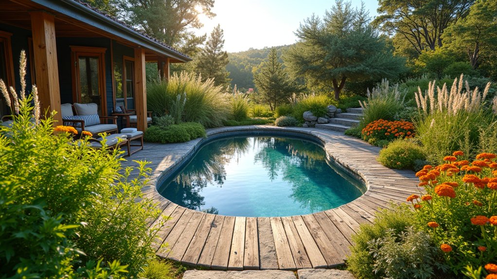 15 Rustic Pool Design Ideas That Feel Warm and Inviting native plants enhance landscapes