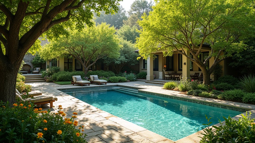 15 Inviting Pool Landscaping With Trees for Shade and Serenity native trees low maintenance oasis
