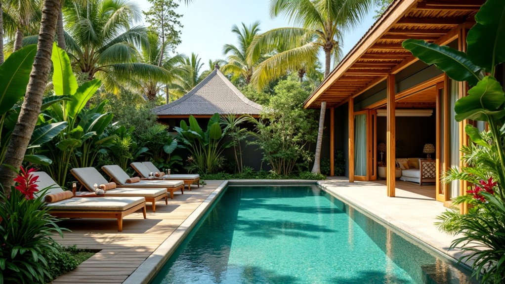 23 Tropical Pool Design Ideas to Escape to Island Vibes natural elegance with bamboo