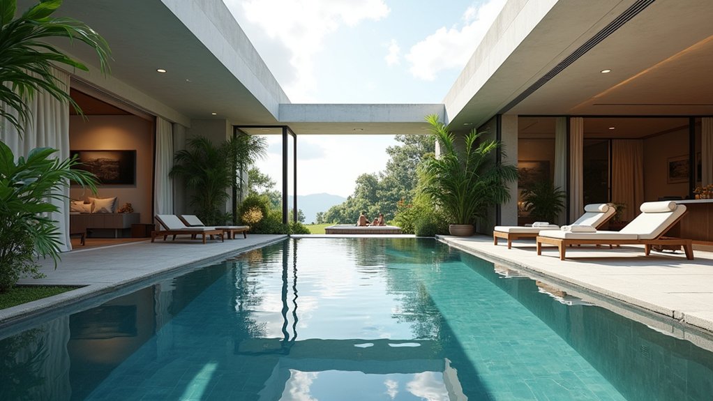 20 Indoor Pool Ideas That Bring the Spa Home natural light skylight installation