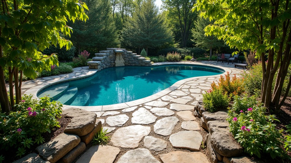 15 Affordable Above Ground Pool Landscaping Ideas for a Fresh Look natural rock landscape accents