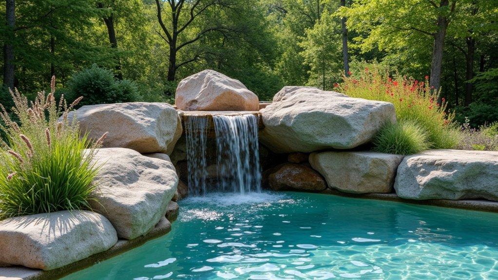 20 Elegant Pool Landscaping Design Ideas That Feel Effortless natural rock pool landscape