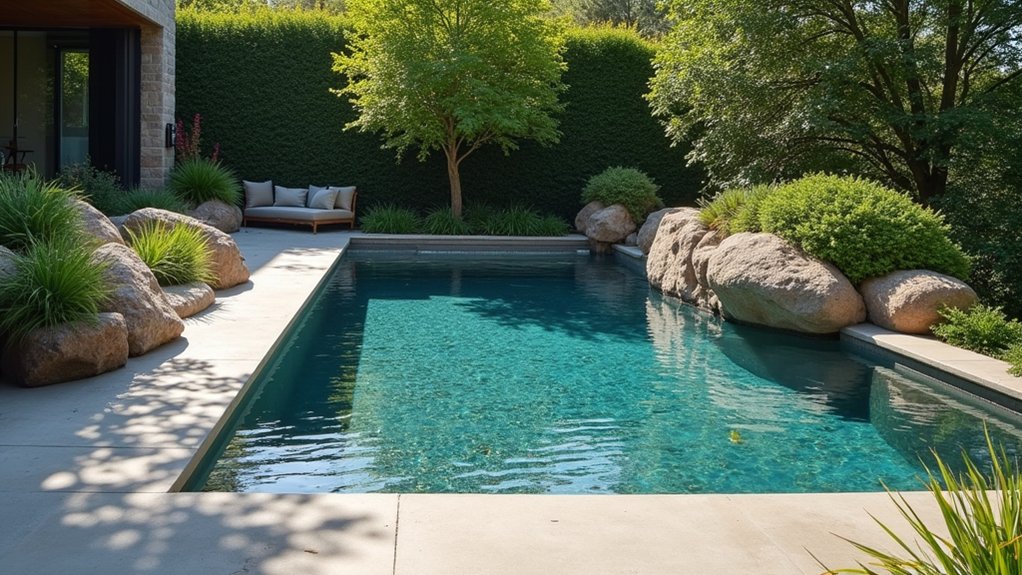 23 Concrete Pool Design Ideas That Blend Form and Function natural stone pool accents