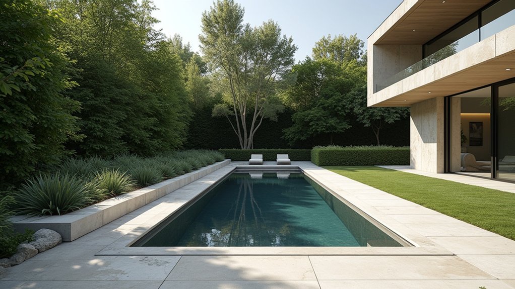 18 Sleek Minimalist Pool Landscaping Ideas That Keep It Simple natural stone pool design