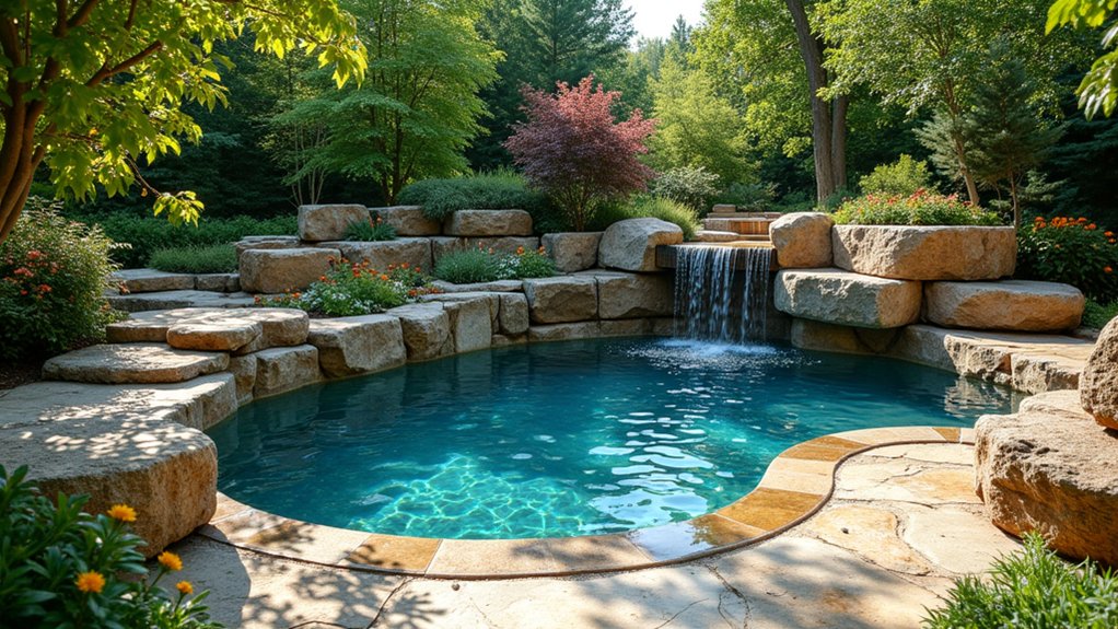 20 Smart Pool Landscaping for Privacy That Still Looks Great natural stone pool enclosures