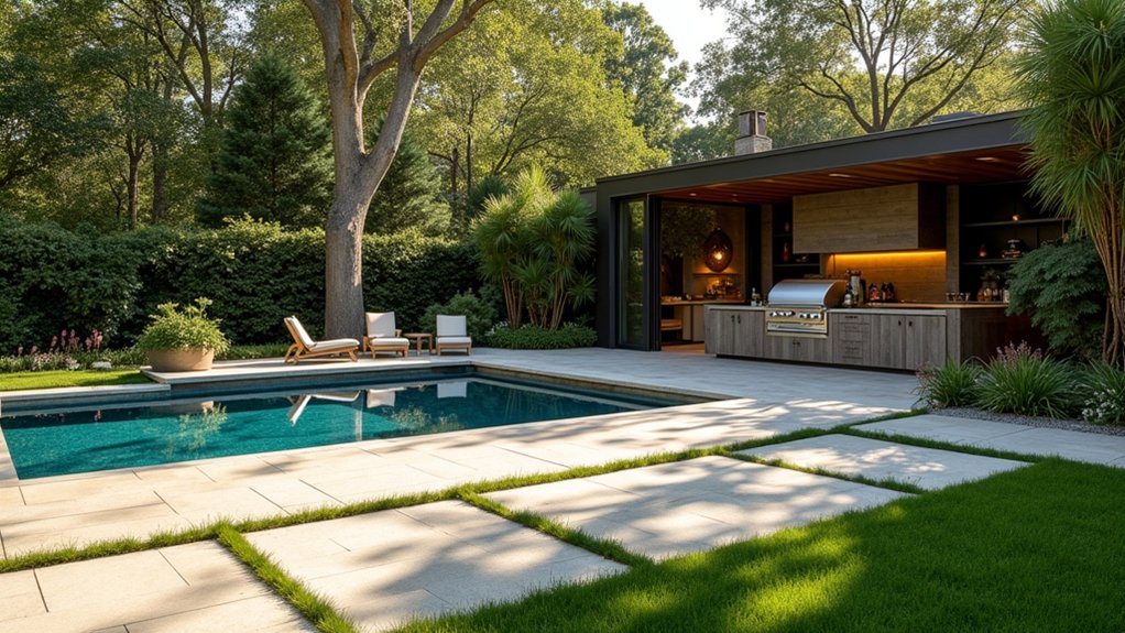23 Bold Pool Deck With Outdoor Kitchen Ideas for the Ultimate Entertaining Space nature inspired outdoor oasis