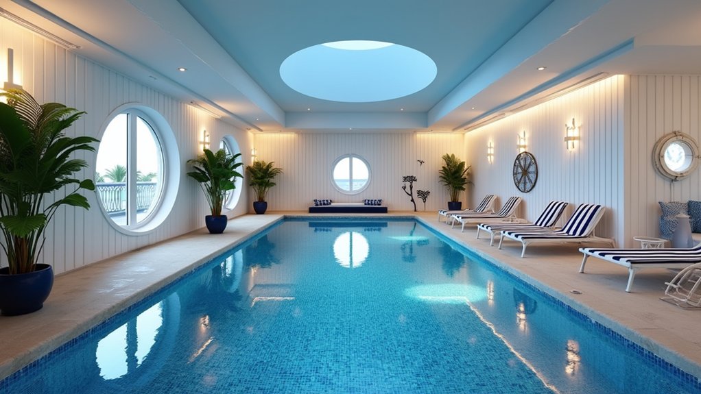 23 Indoor Pool Design Ideas for Year-Round Enjoyment nautical elegance and serenity