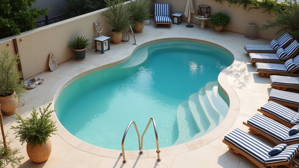 20 Round Pool Design Ideas for a Soft, Inviting Look nautical retreat pool accents