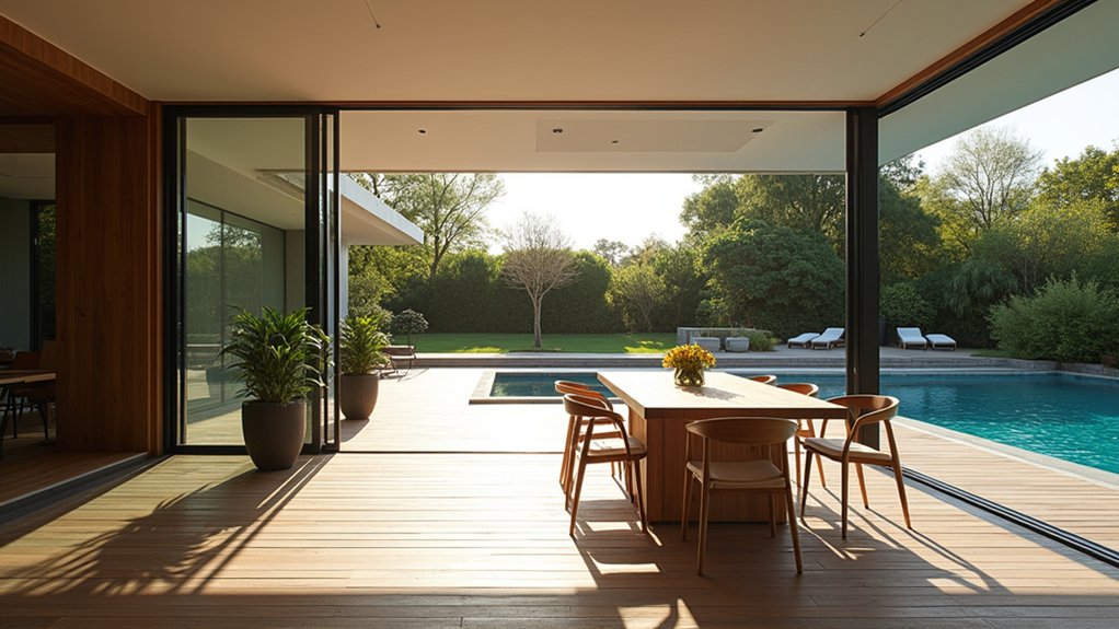 21 Smart Above Ground Pool Deck Ideas Attached to House Designs That Flow open concept dining oasis