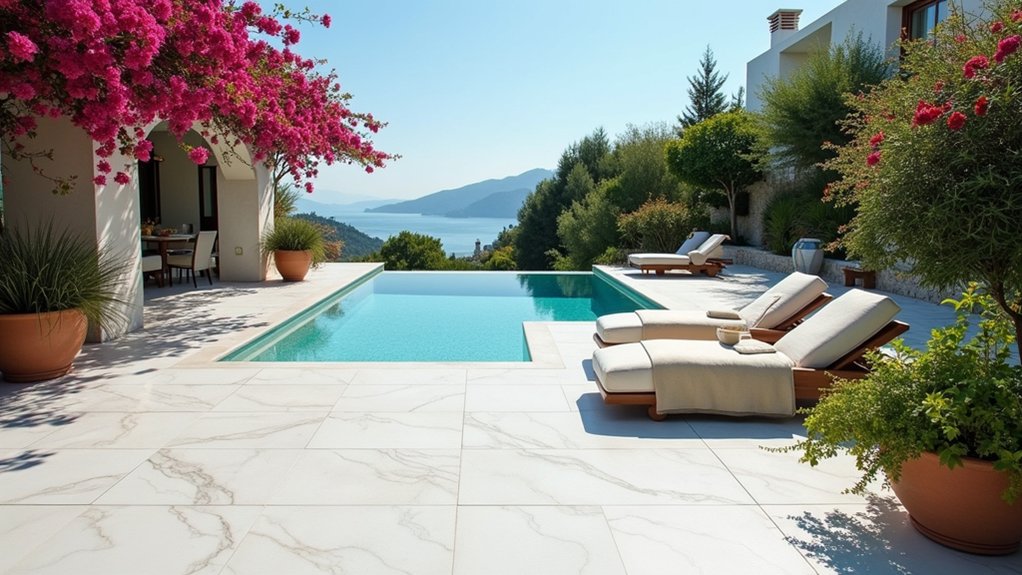 opulent marble pool accents