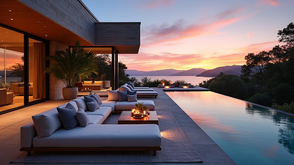 19 Functional Pool Deck Furniture Layout Designs That Maximize Comfort outdoor comforts by poolside