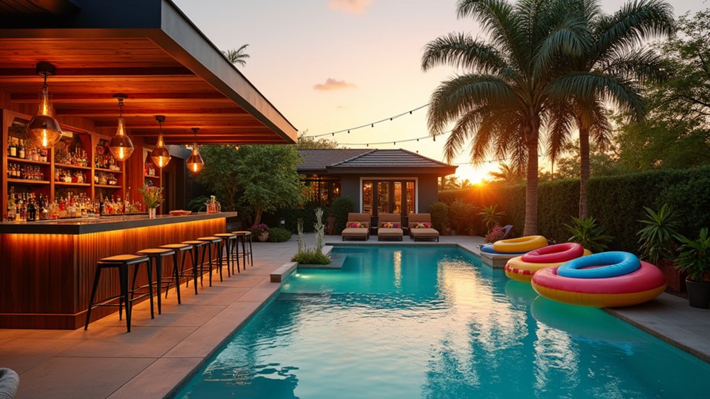 outdoor party pool bar