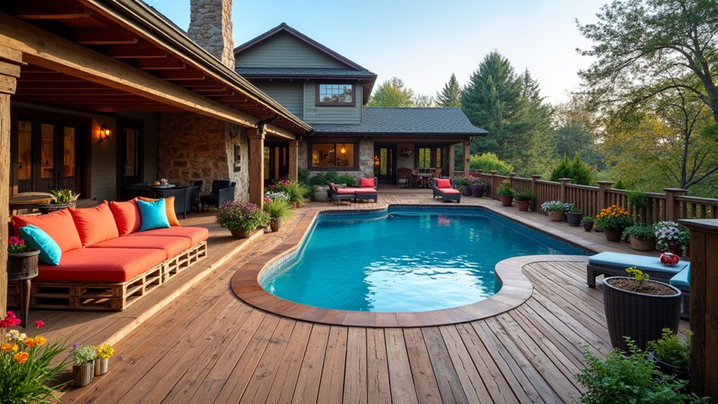 17 Clever DIY Pool Deck Above Ground on a Budget Projects That Work pallet deck poolside retreat