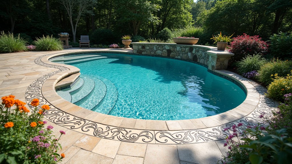21 Practical Pool Deck Ideas Inground Concrete Designs That Last personalized artistic pool designs