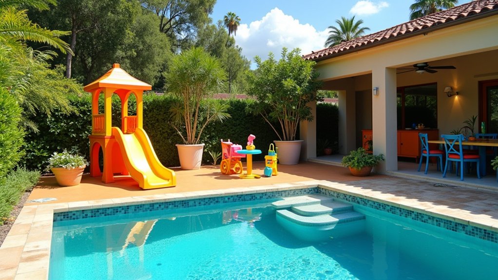 23 Fresh Pool Deck Renovation Ideas That Completely Transform Your Yard playful oasis for children