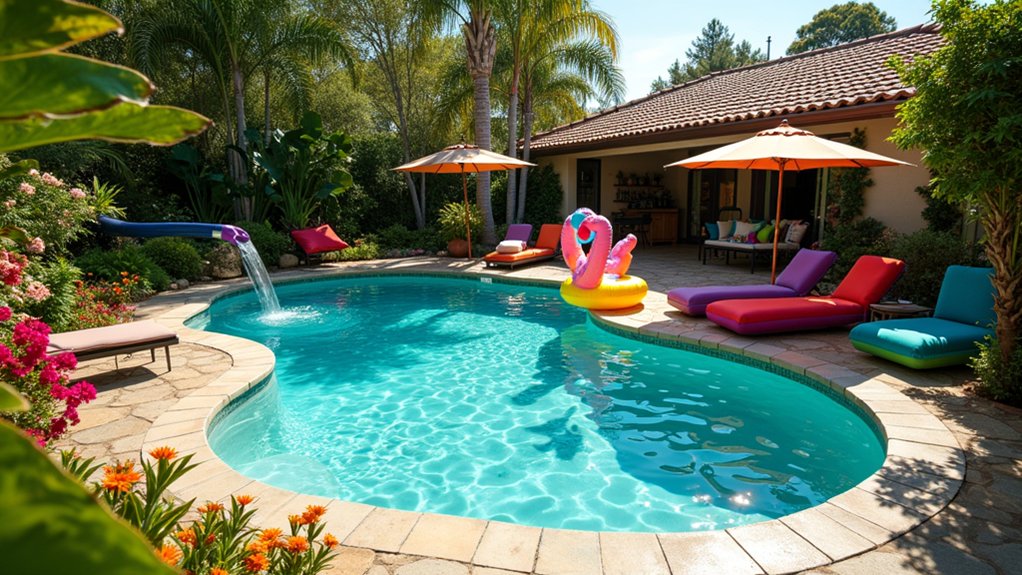 18 Kidney-Shaped Pool Design Ideas for Organic Appeal playful poolside family fun