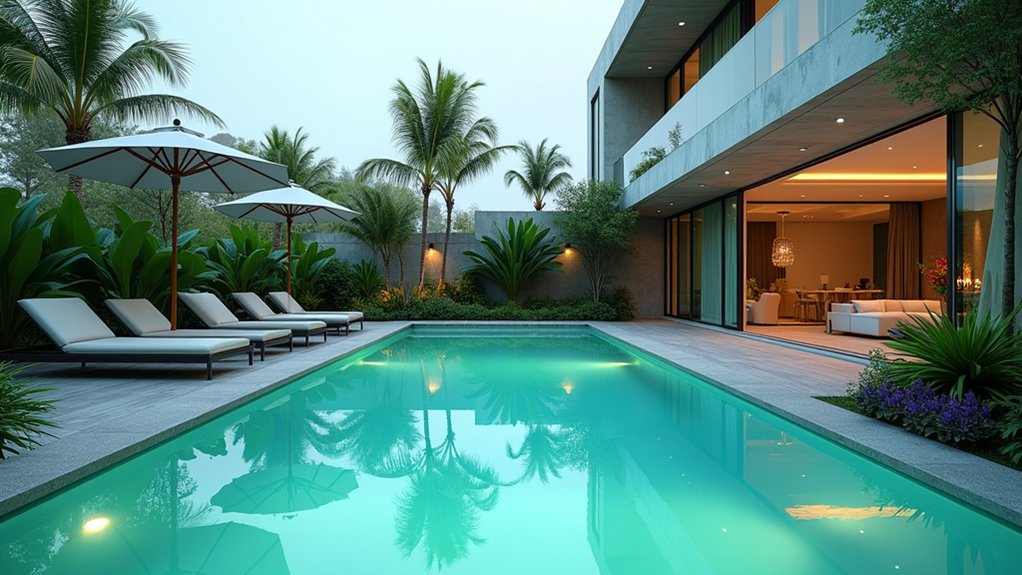 21 Fresh Pool Deck Color Ideas That Make a Statement relaxing poolside color oasis