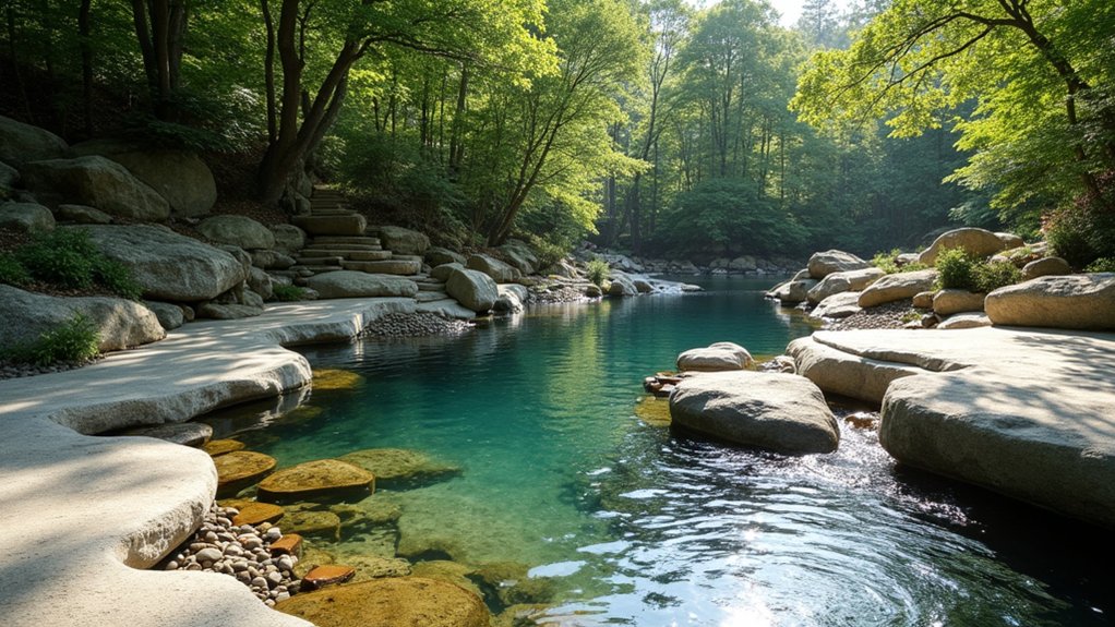 23 Natural Pool Landscaping With Rocks for Earthy, Organic Style river rock landscaping elegance