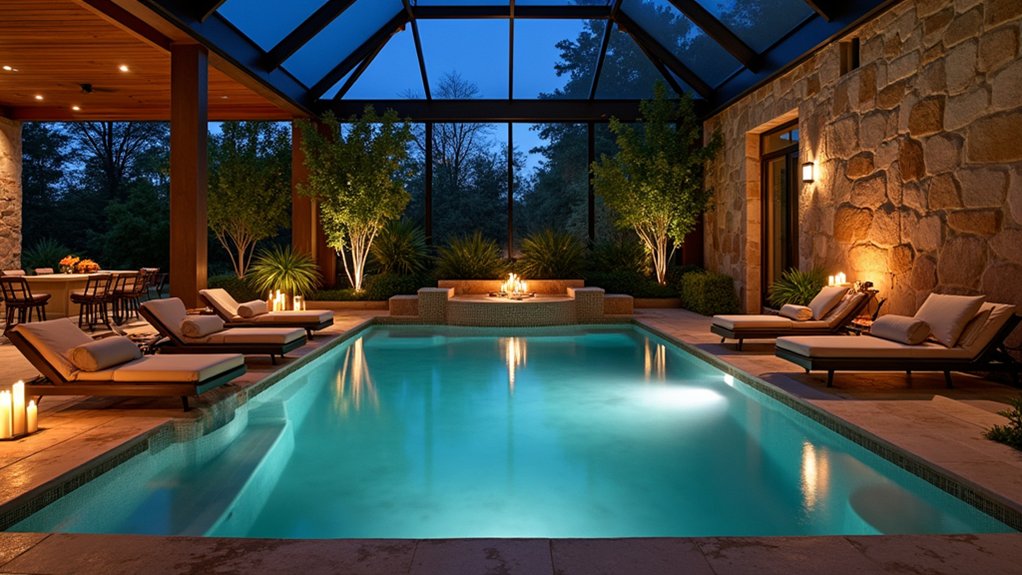 23 Indoor Pool Design Ideas for Year-Round Enjoyment romantic indoor pool retreat