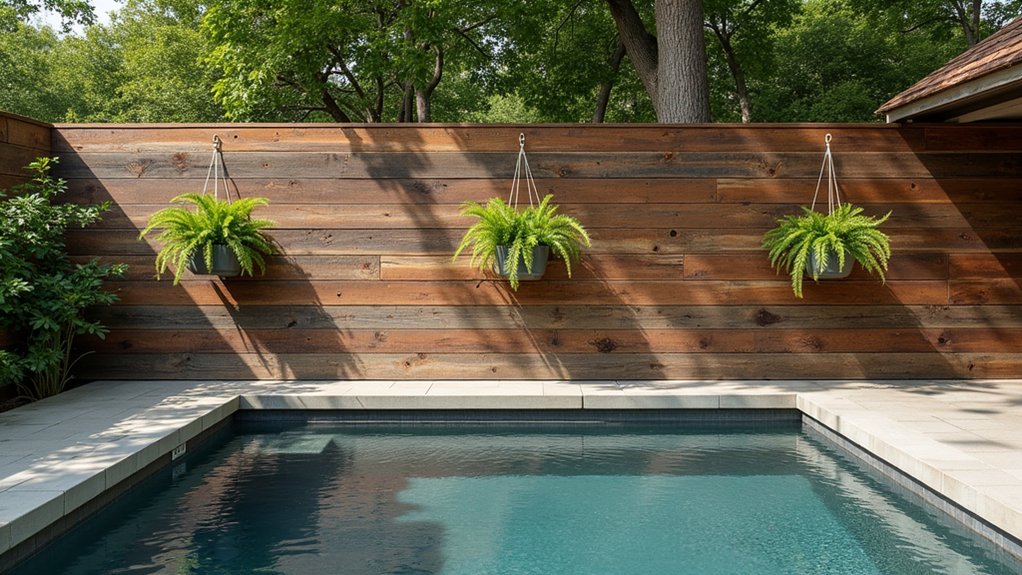 17 Unique Pool Deck Wall Decorating Ideas That Add Visual Interest rustic charm for pool deck