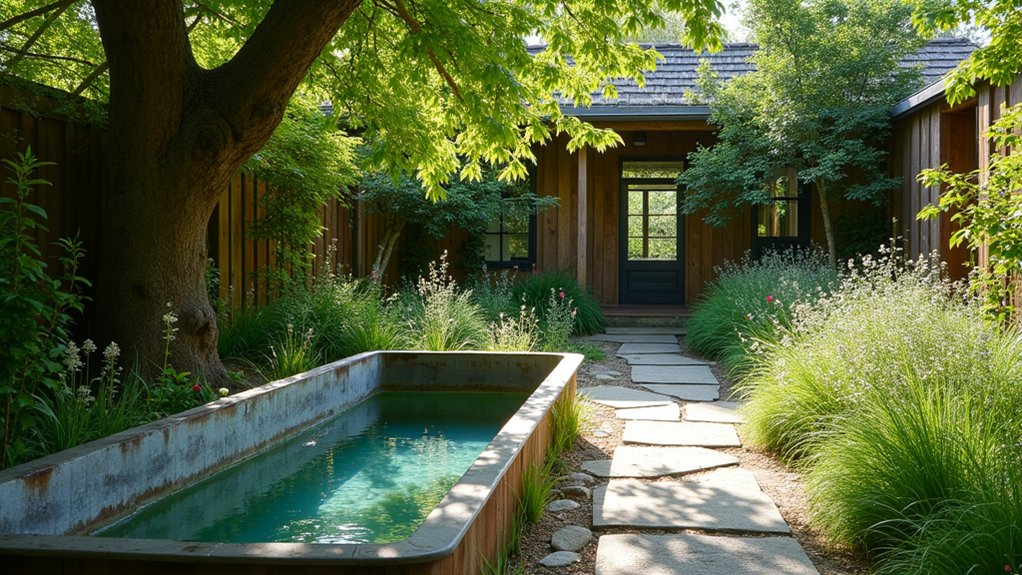 15 Rustic Pool Ideas for a Cozy Outdoor Escape rustic charm water trough pool
