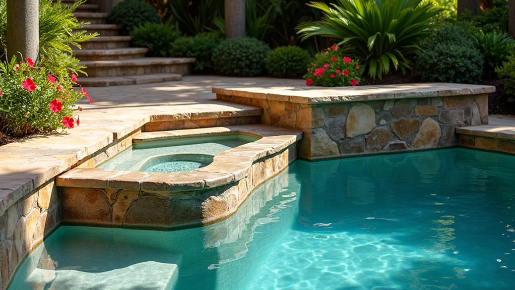 15 Pool Ideas With Tanning Ledge Spaces to Soak up the Sun rustic elegance by nature