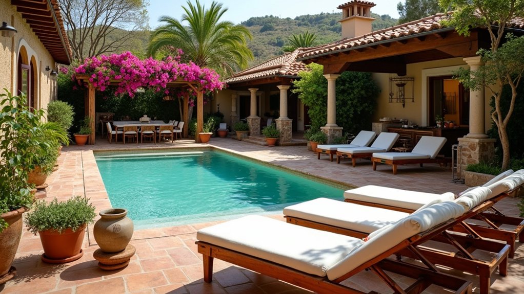 20 Elegant Mediterranean Pool Landscaping Ideas Full of Timeless Charm rustic elegance by poolside