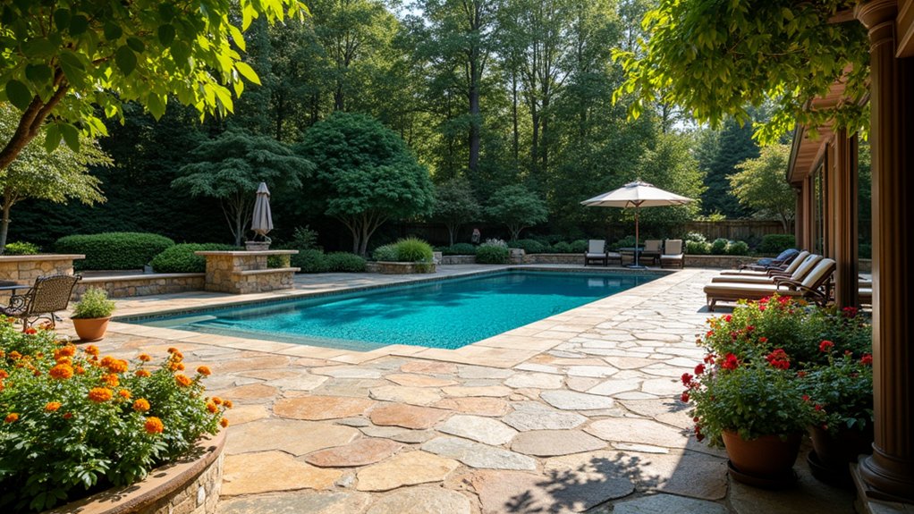 23 Beautiful Pool Deck Ideas Inground Pavers for a Polished Look rustic natural outdoor oasis