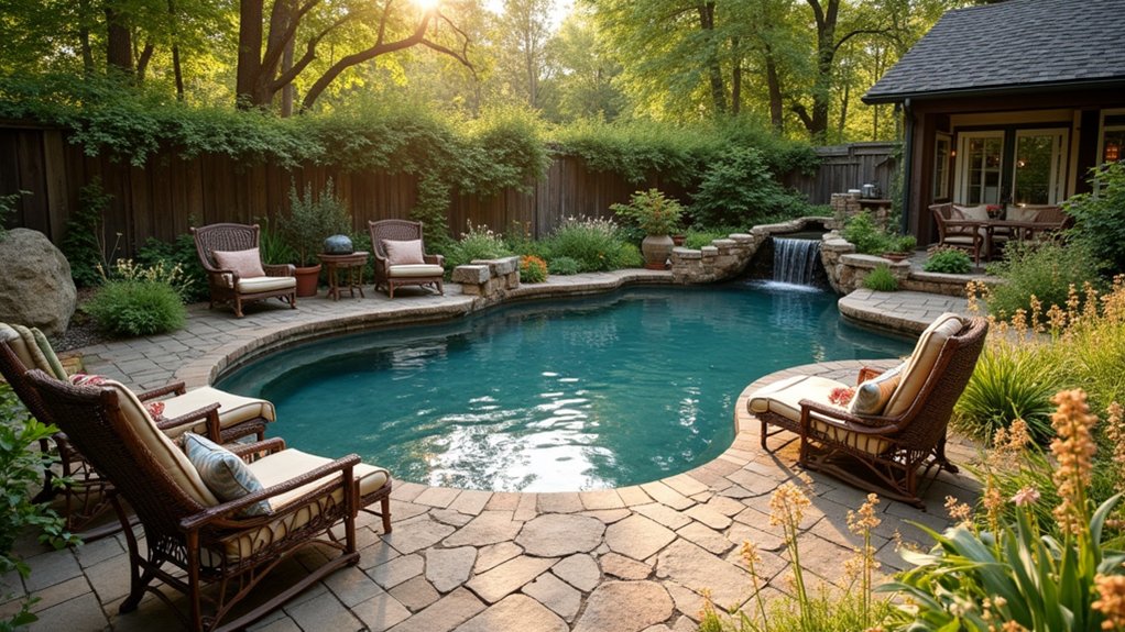18 Stunning Backyard Pool Ideas to Transform Your Outdoor Space rustic poolside natural beauty