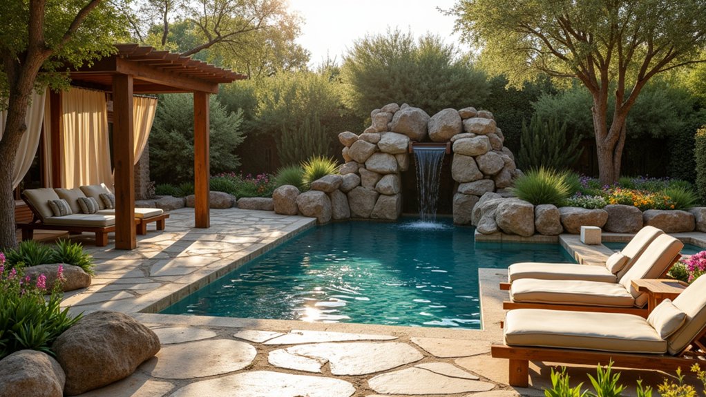 20 Resort Pool Ideas That Feel Like a Vacation at Home rustic poolside relaxation retreat