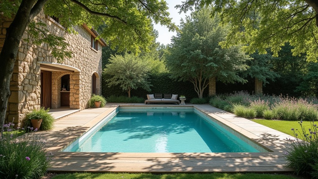 18 Rectangular Pool Design Ideas That Are Clean and Classic rustic serene poolside retreat