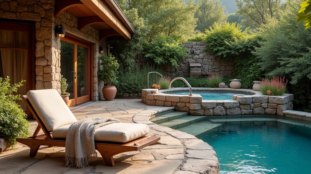 rustic serenity by the pool