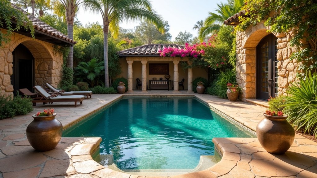 18 Mediterranean Pool Design Ideas for Timeless Style rustic stone pool accents