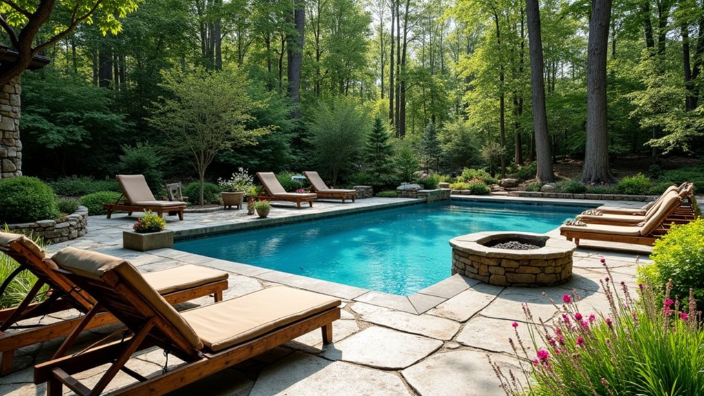 15 Stunning Pool Landscaping Backyard Looks You’ll Want to Copy rustic stone poolside elegance