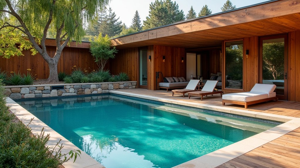 15 Above Ground Pool Design Ideas for Modern Backyards rustic wood paneling retreat