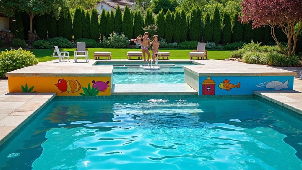 23 Pool Design Ideas With Kids Area Concepts for Family Fun safe stylish diving platforms