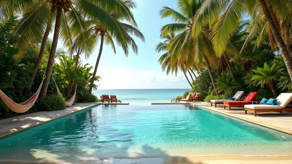 20 Resort Pool Ideas That Feel Like a Vacation at Home seamless beach entry pool experience