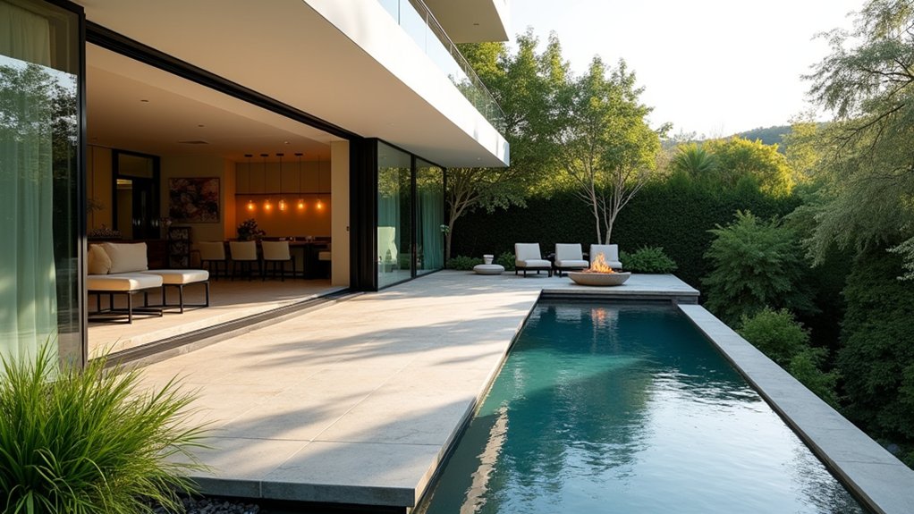 23 Striking Modern Pool Deck Ideas for a Sleek Backyard Finish seamless indoor outdoor harmony
