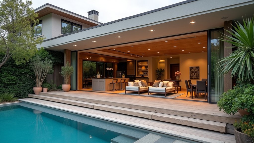 21 Smart Above Ground Pool Deck Ideas Attached to House Designs That Flow seamless indoor outdoor living