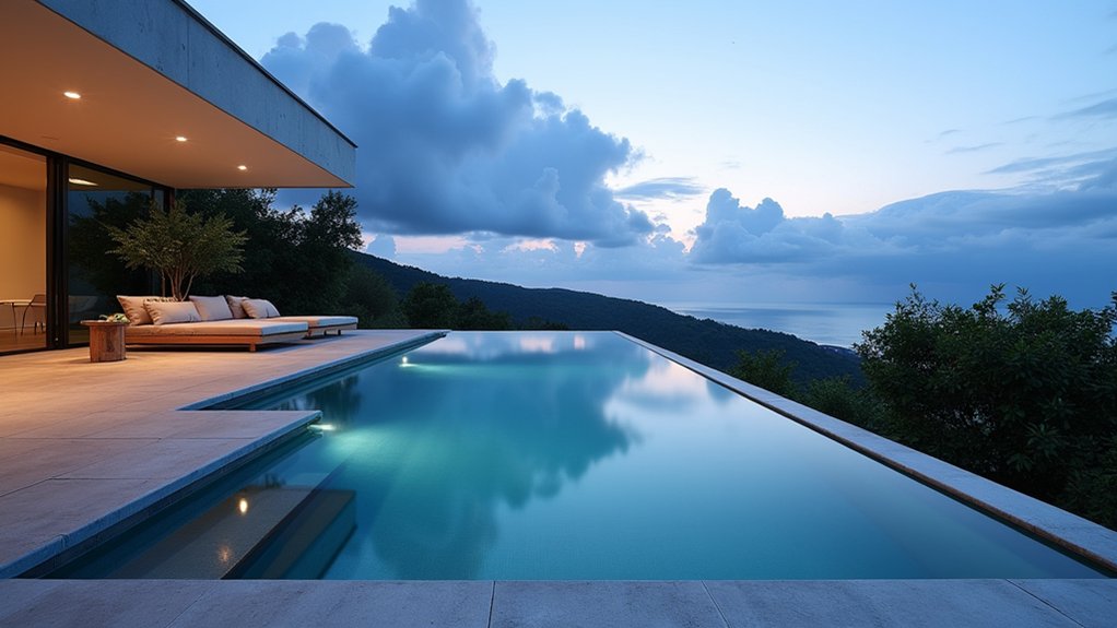 20 Pool Design Ideas With Fountain Features That Add Flair seamless luxury water escape