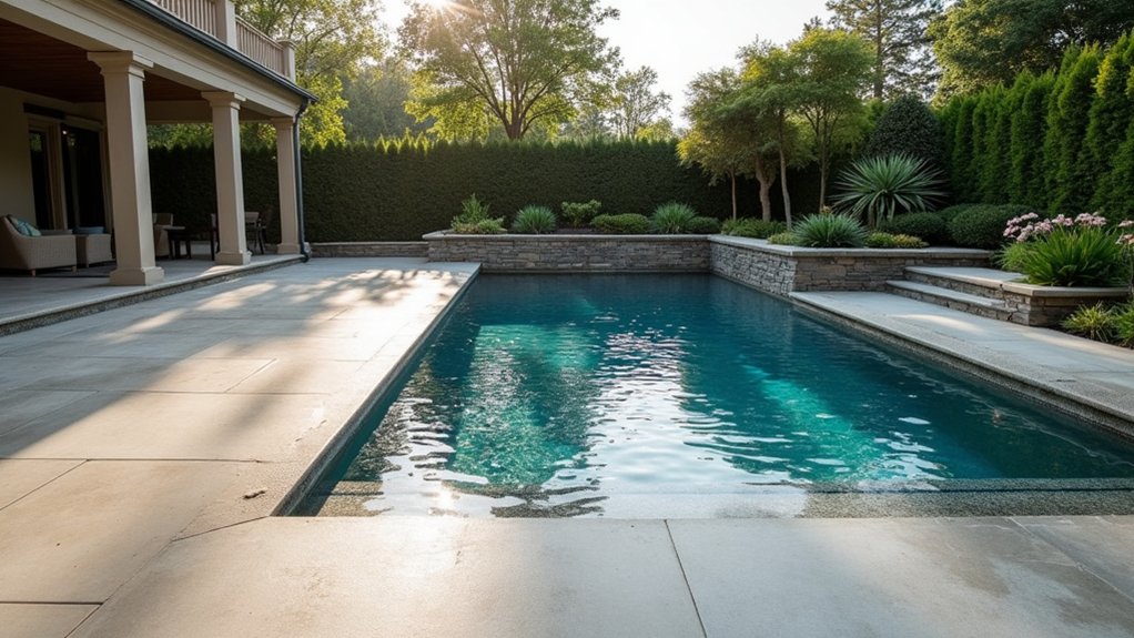 19 Durable Pool Deck Concrete Ideas That Are Built to Last seamless pool deck extension